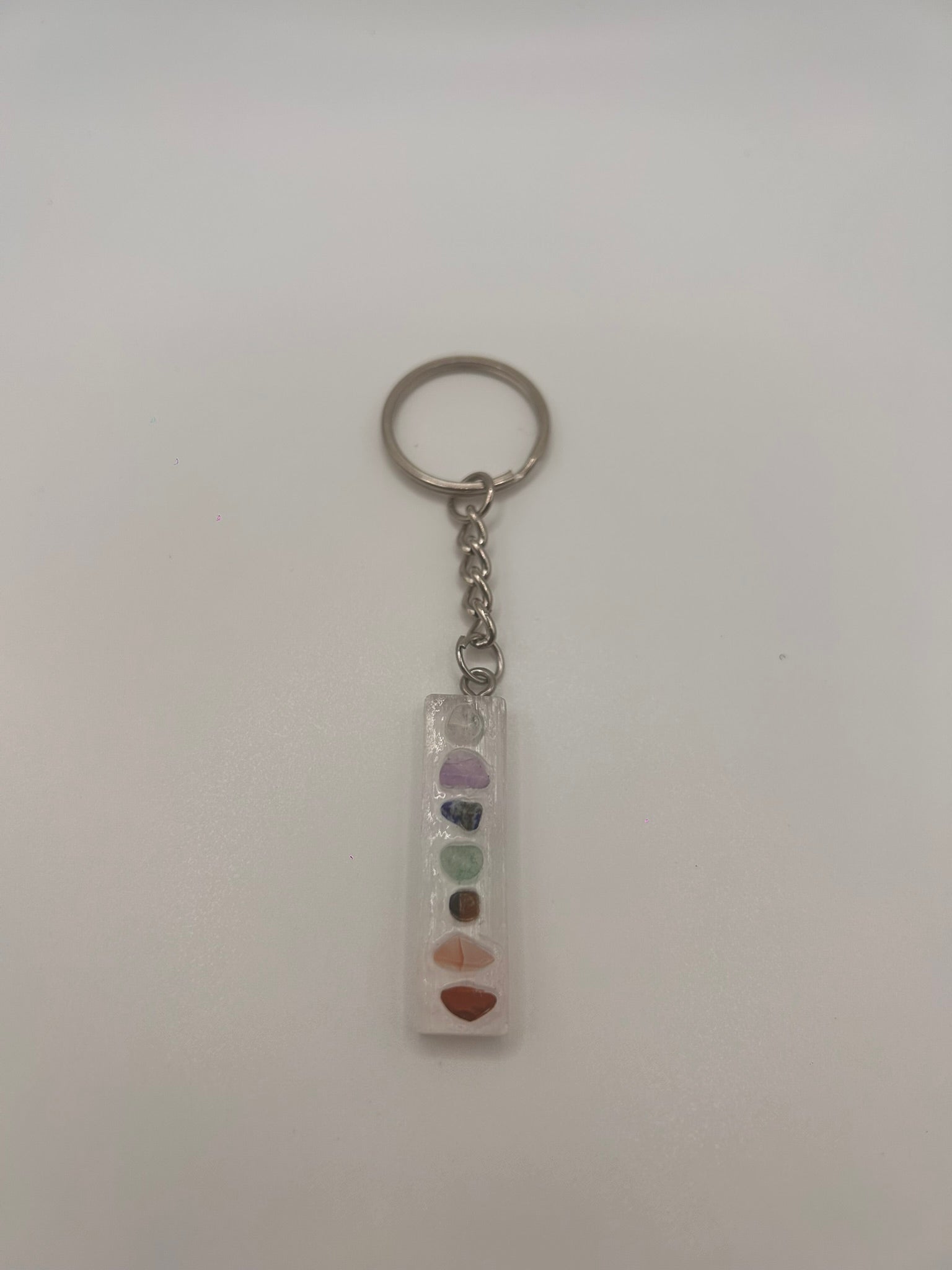 Selenite Chakra Keychain