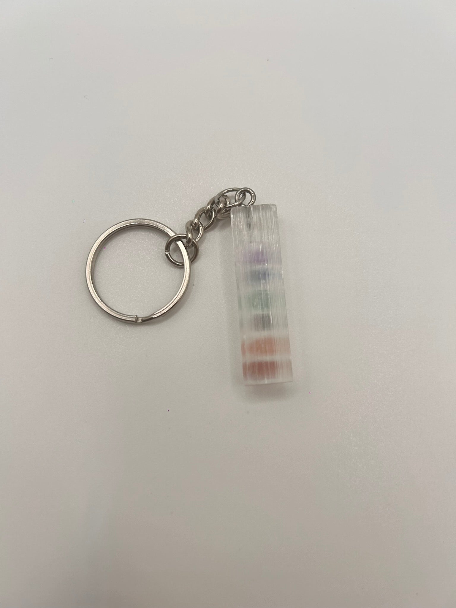 Selenite Chakra Keychain